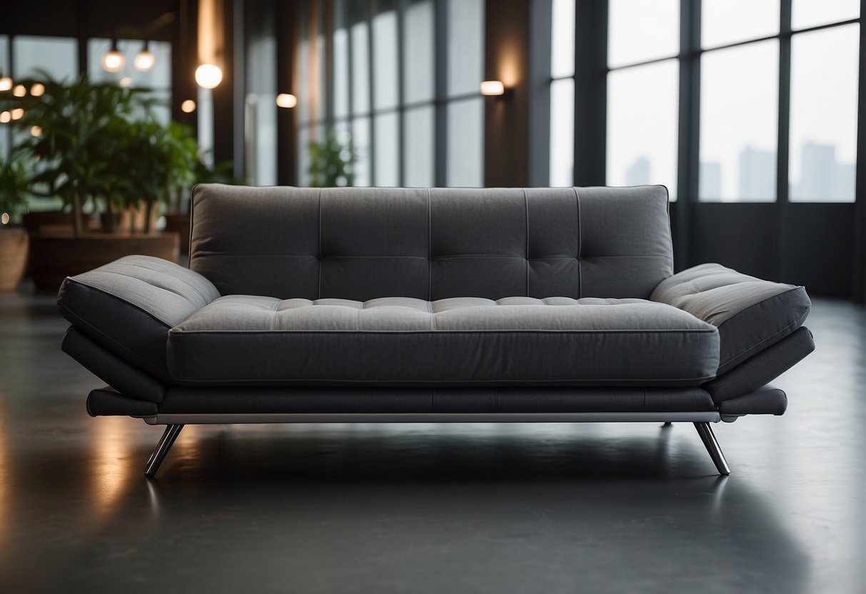 A modern sofa bed with various materials and styles, showcasing its durability and functionality