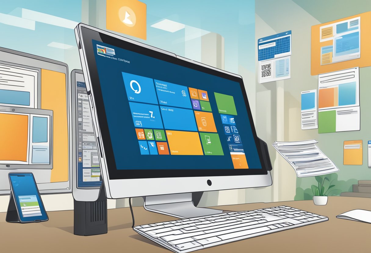 A computer screen displaying Outlook with a QR code pulled up