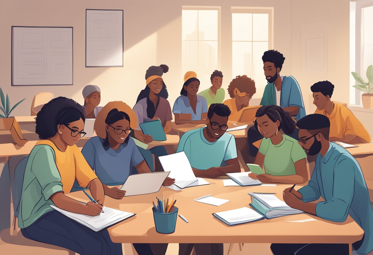 The Benefits of Study Buddies and Groups: Enhancing Learning Together Study buddies, Study group LearningMole A group of diverse students sit together, sharing notes and discussing homework. They appear engaged and supportive, creating a positive and collaborative study environment