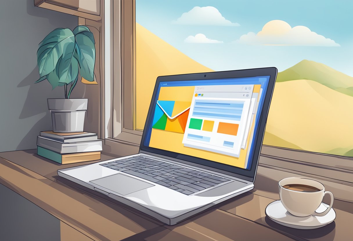 An open Outlook window with a scheduled email pop-up and a stop button highlighted
