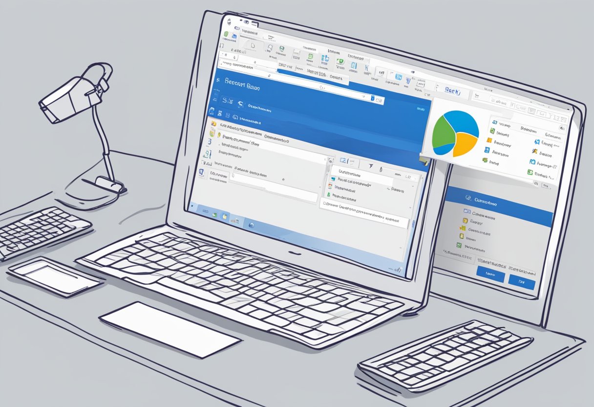 Outlook interface with browser settings open, cursor clicking "Default Browser" option. Tabs show "Change Default Browser" and "Use Current Browser"