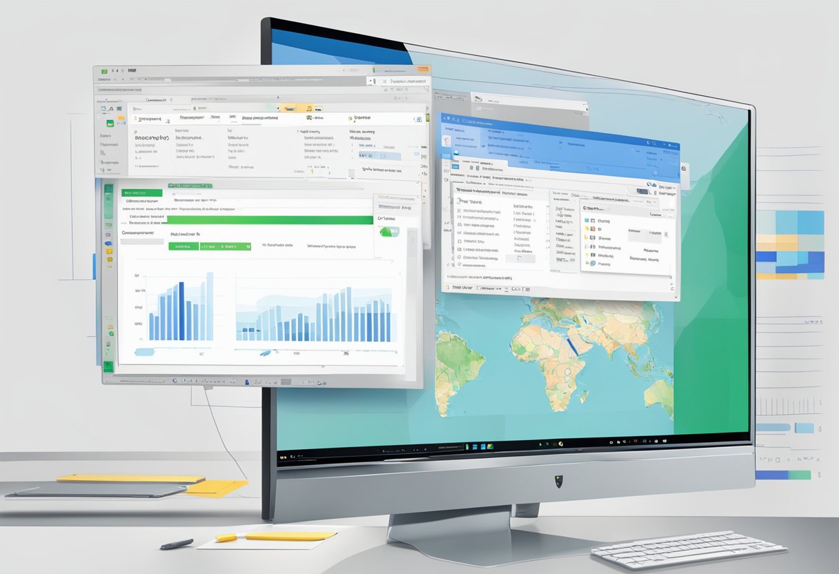 A computer screen displaying the Outlook interface with a cursor hovering over the zoom out button