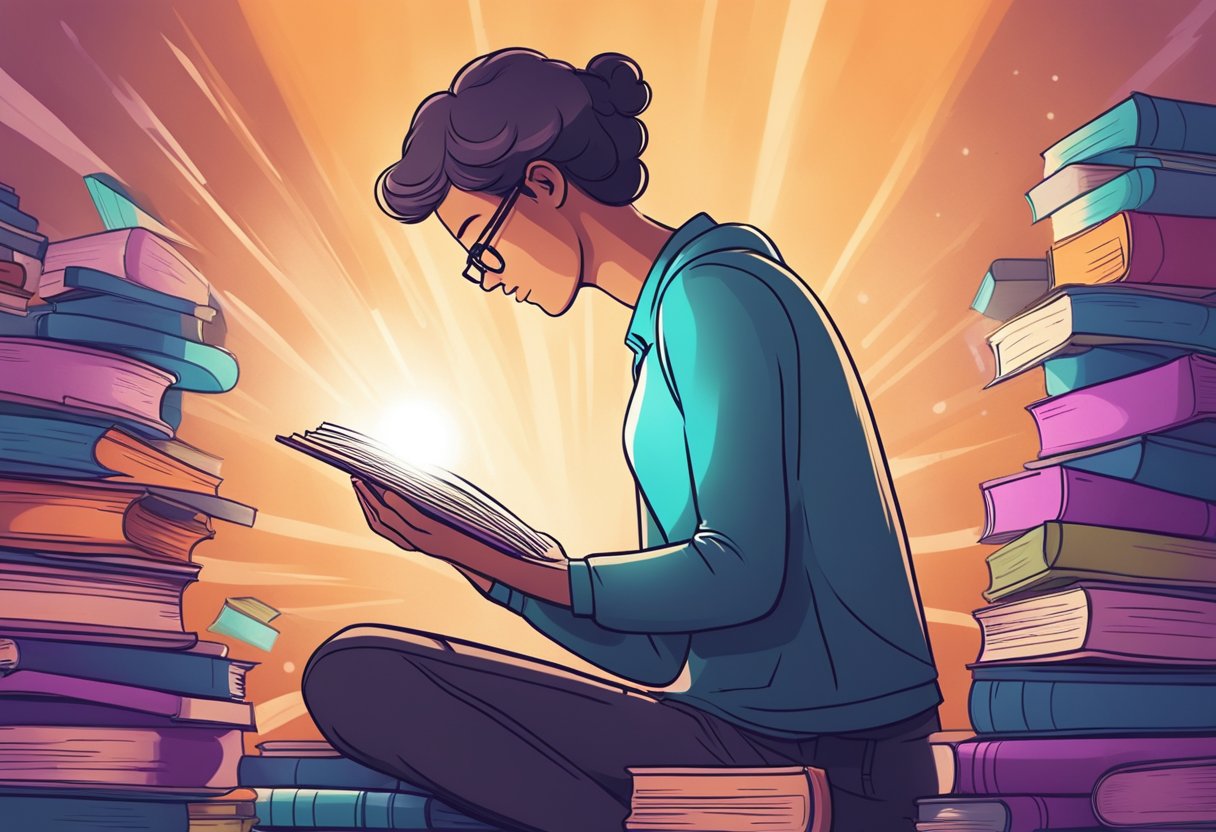 The Importance of Modeling Lifelong Learning Attitudes in Nurturing Continuous Growth Lifelong Learning LearningMole A person surrounded by books, with a bright light shining on them, eagerly absorbing knowledge. A growth mindset is evident in the atmosphere