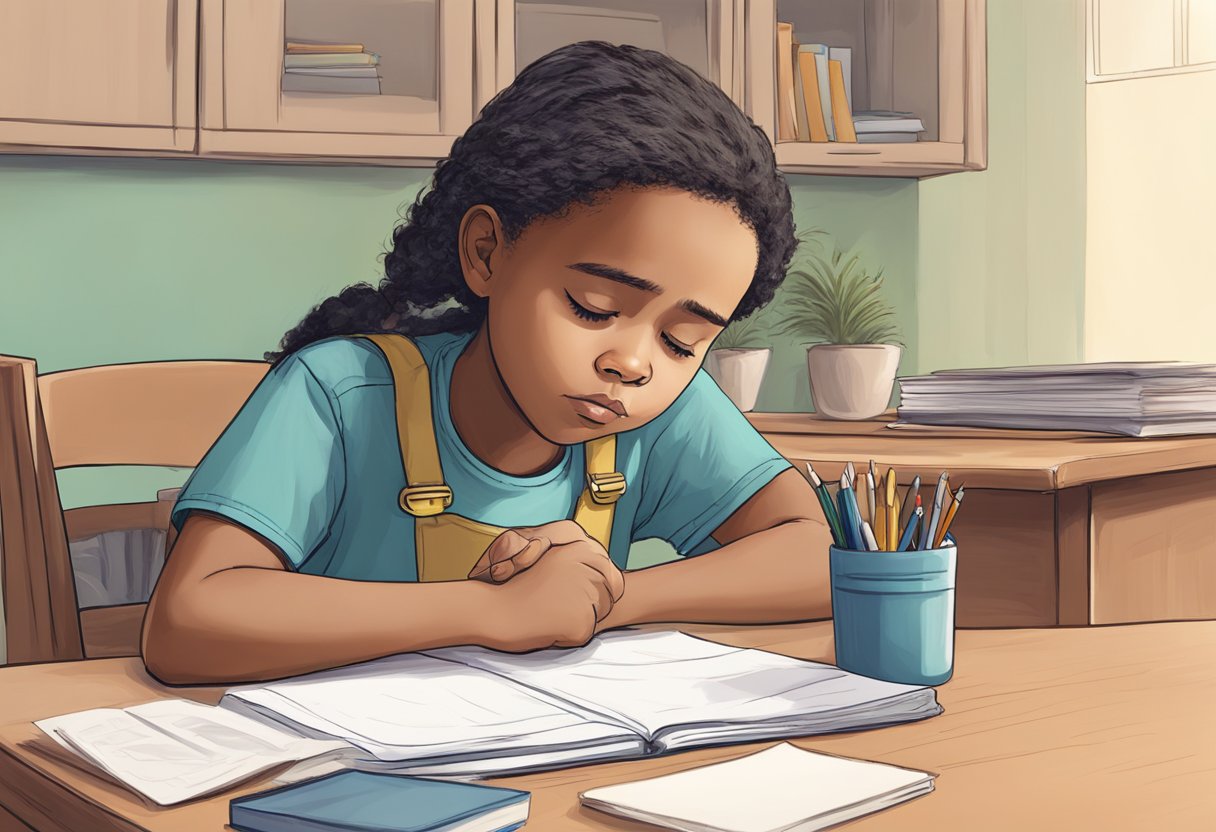 Helping Your Child Cope with Frustration and Challenges: Practical Strategies for Parents frustration, Challenge LearningMole A child sits at a table, facing a challenging task. Frustration is evident as they work through the problem, seeking support from a caregiver nearby