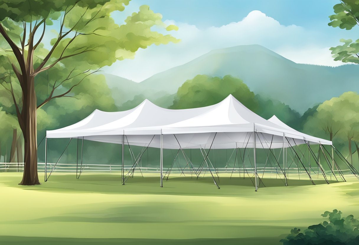 A marquee tent stands tall, providing shelter for events, gatherings, and outdoor activities. Its sturdy frame and spacious interior make it a versatile and essential structure for various uses