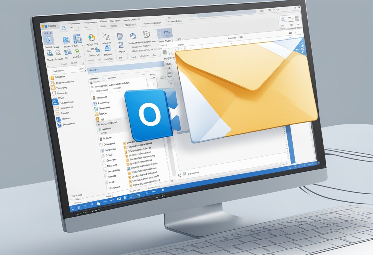 A computer screen displaying a Microsoft Outlook email chain with a clear focus on the attachment icon. The cursor hovers over the icon, indicating a search for attachments