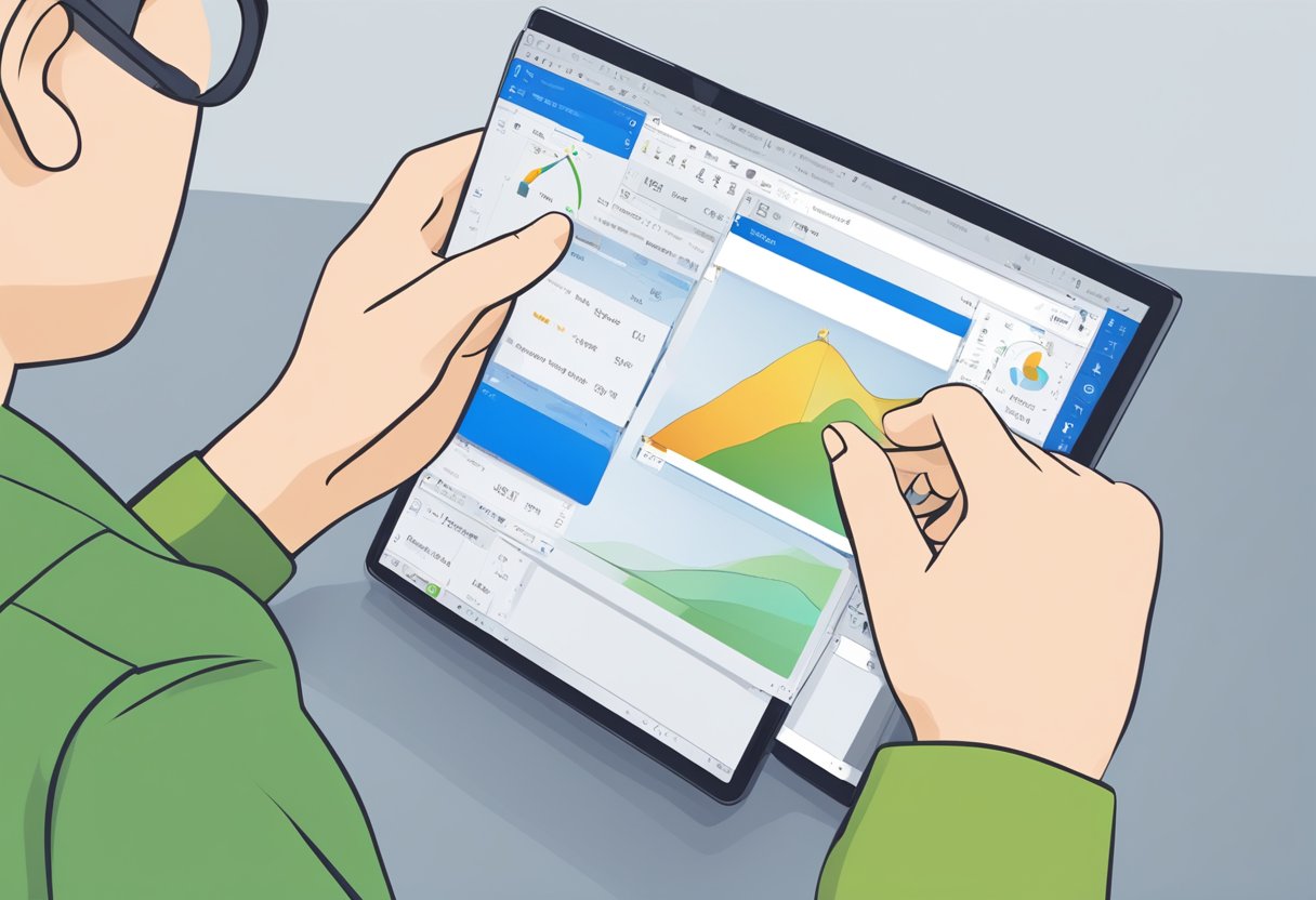 The Outlook navigation bar is being dragged and dropped to a new location on the interface. The cursor is clicking and holding the bar, then moving it to a different position on the screen