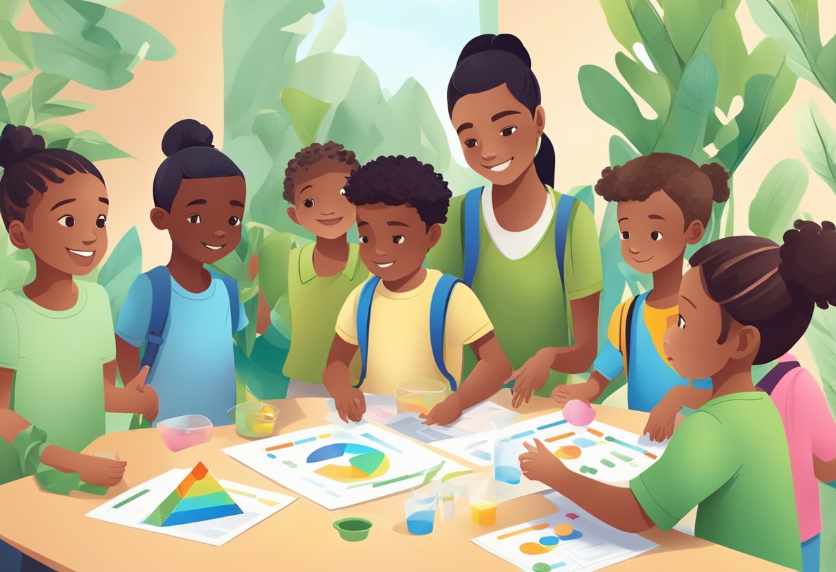 The Parent's Guide to Environmental Education: Simple Steps for Families Environmental Education, environment LearningMole A diverse group of children engage in hands-on environmental activities, guided by a parent figure. Charts and graphs track progress