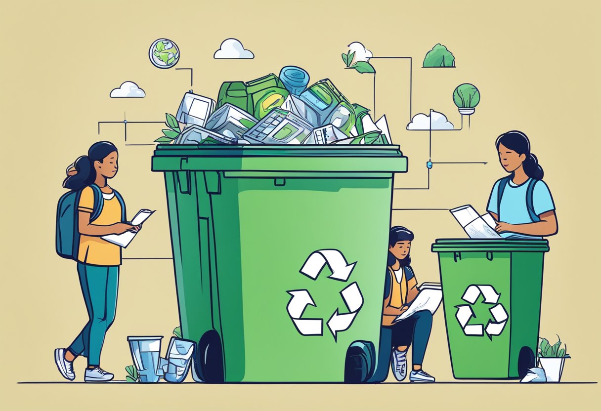 Sustainability in the Mathematics Classroom: Integrating Eco-Friendly Practices and Lessons sustainability LearningMole Students solving real-world math problems: measuring recycling bin capacity, calculating carbon footprints, and graphing sustainable energy usage