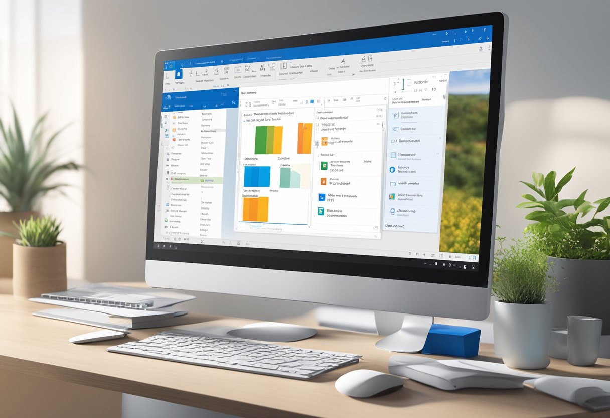 The Microsoft Outlook interface is displayed with the toolbar moved to the bottom of the screen