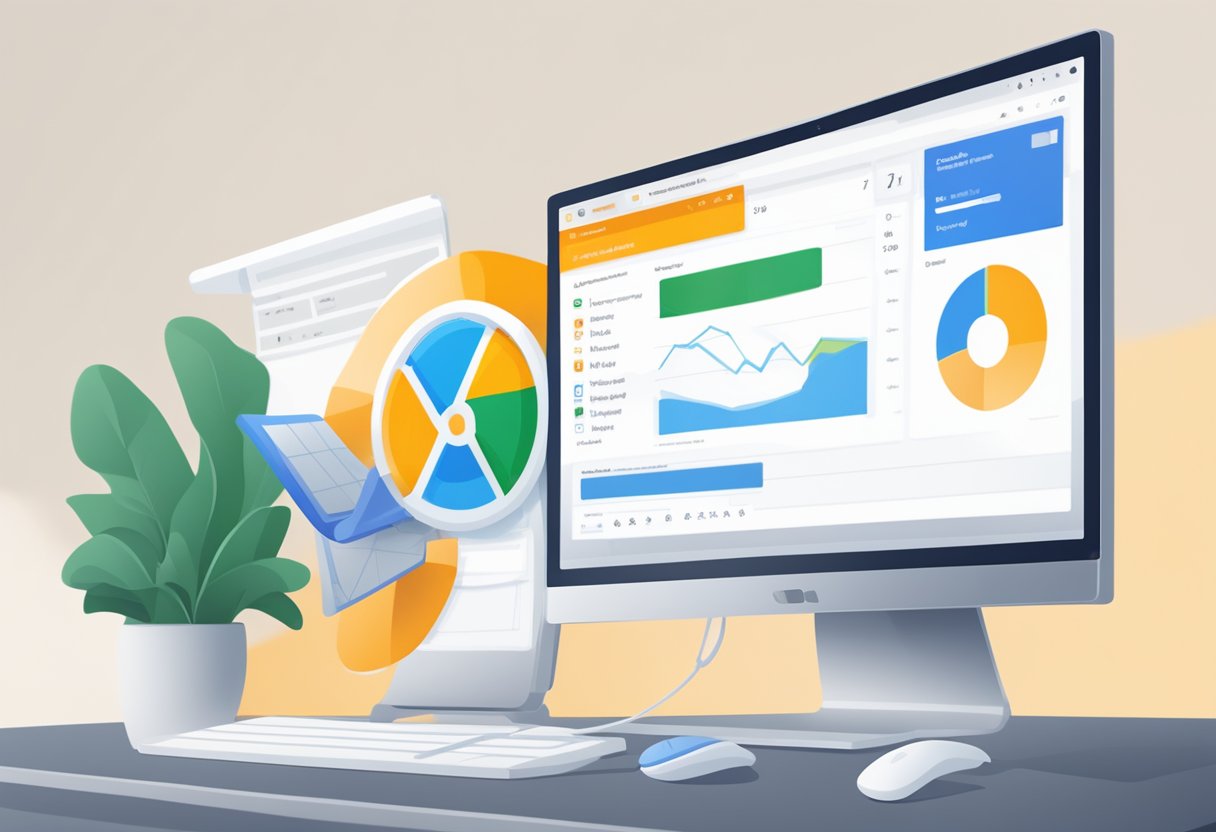 A computer screen displaying Microsoft 365 admin dashboard with settings for email protection highlighted. A mouse cursor clicks on the option to stop emails from going to quarantine in Outlook