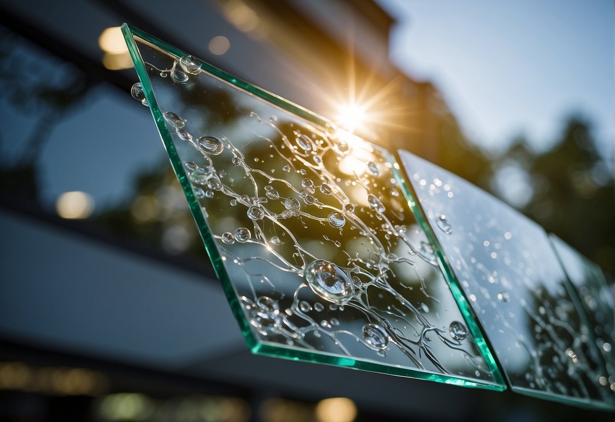 A glass panel (common, tempered, or laminated) with various applications and functionalities