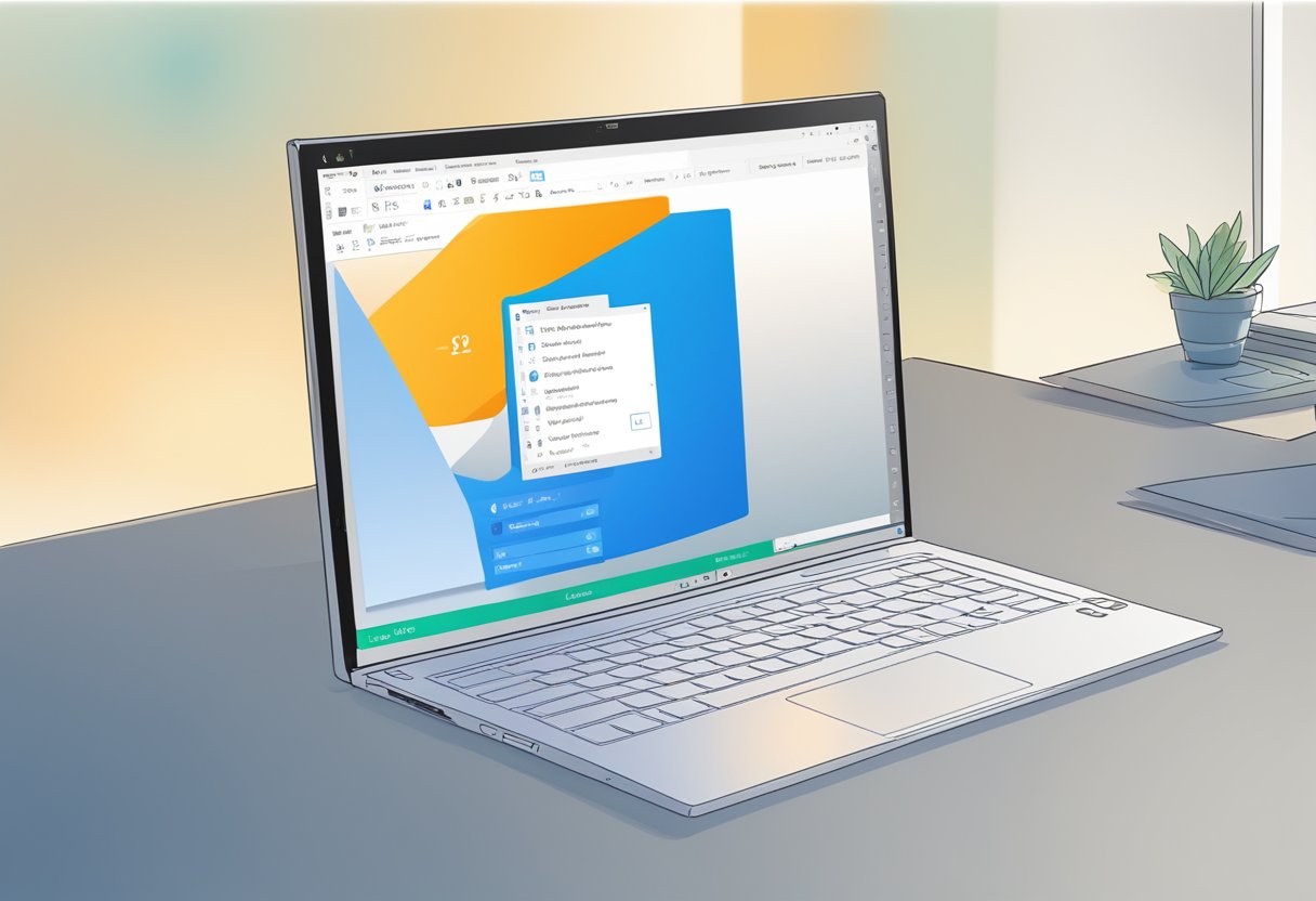 A computer screen with Outlook open, showing the presence status feature being turned off in the settings menu