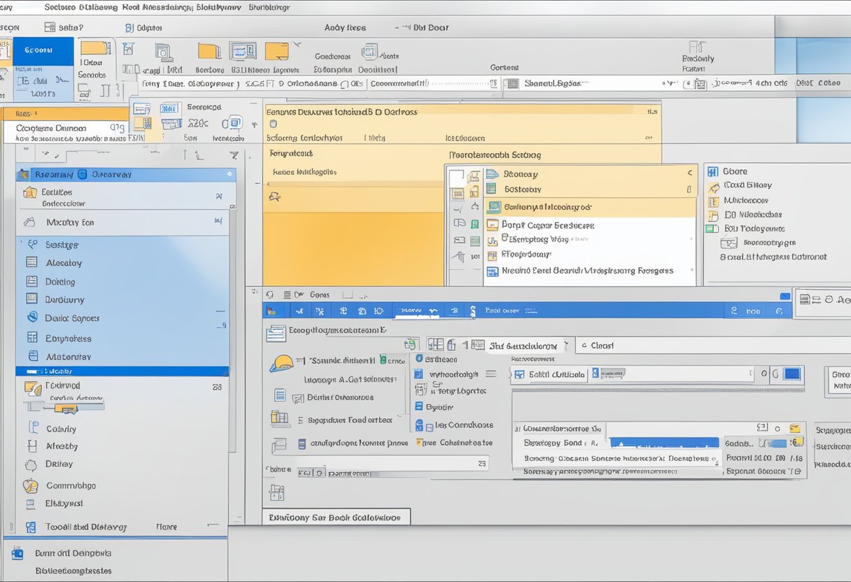 A computer screen displaying an email inbox with a highlighted "delay delivery" option in Outlook's toolbar