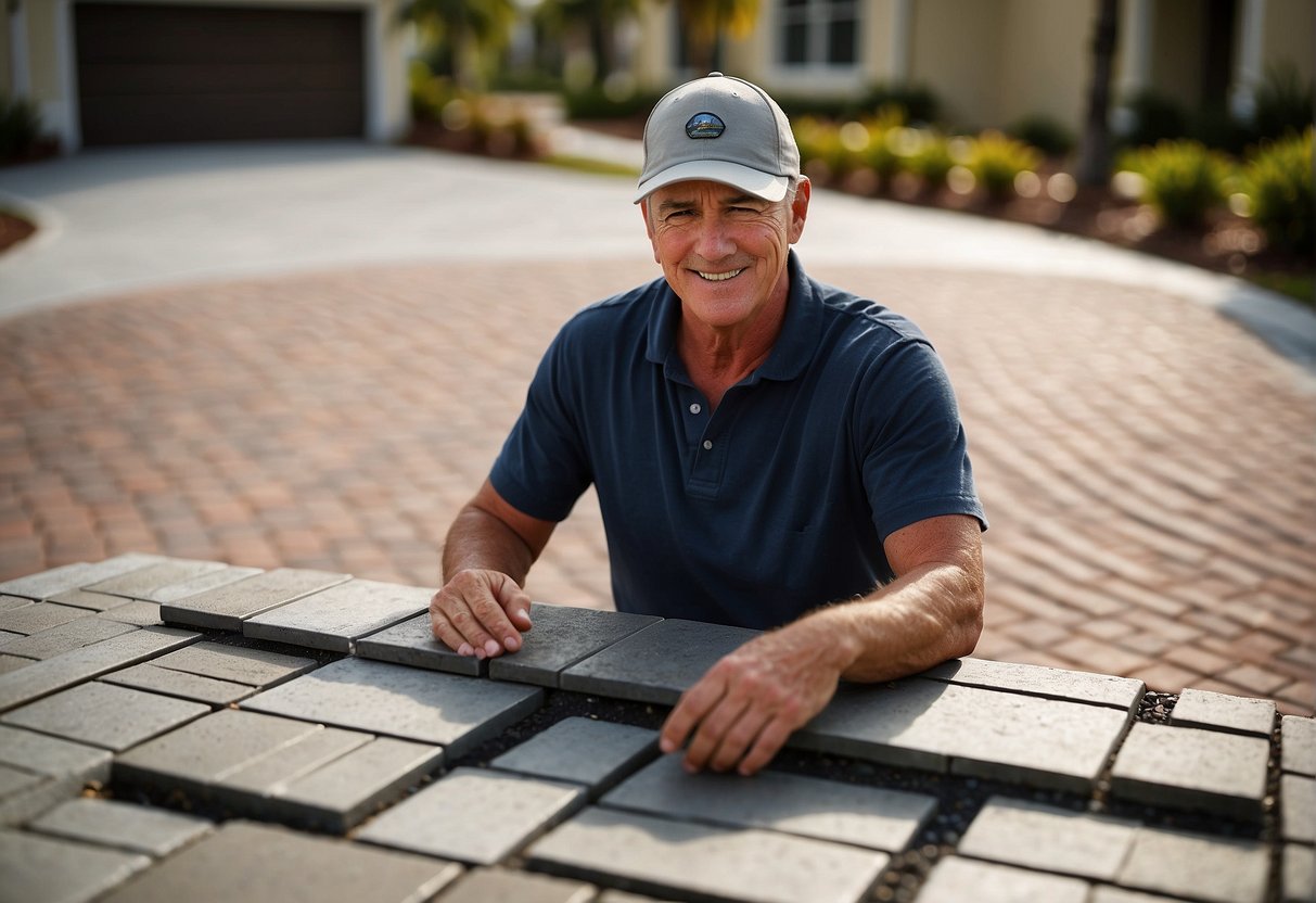 A homeowner in Fort Myers carefully plans their paver project budget, considering costs and materials. They research and make informed decisions to ensure a successful outcome