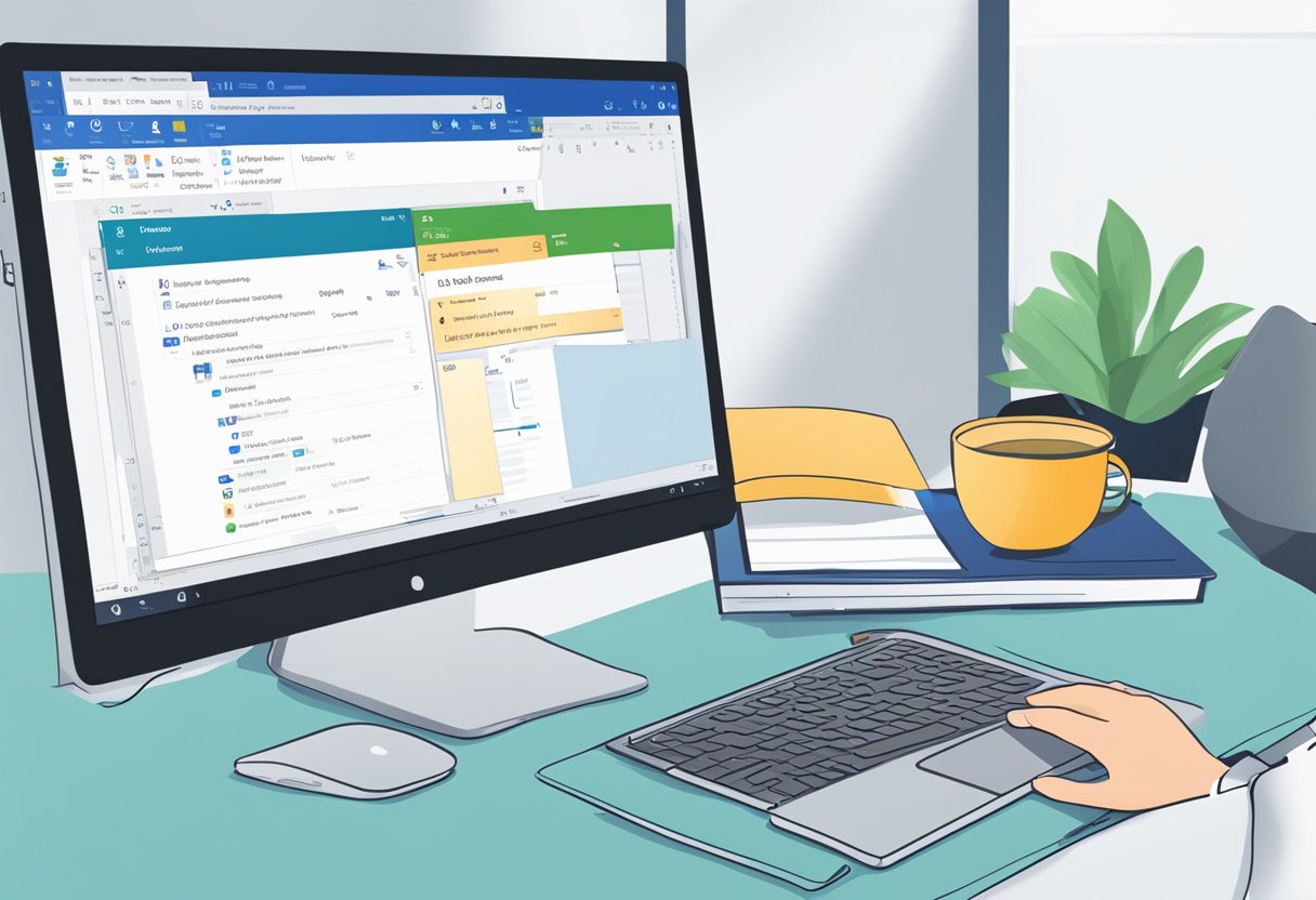 A computer screen displaying the Outlook interface with a cursor dragging the "To-Do Bar" to a different location on the screen