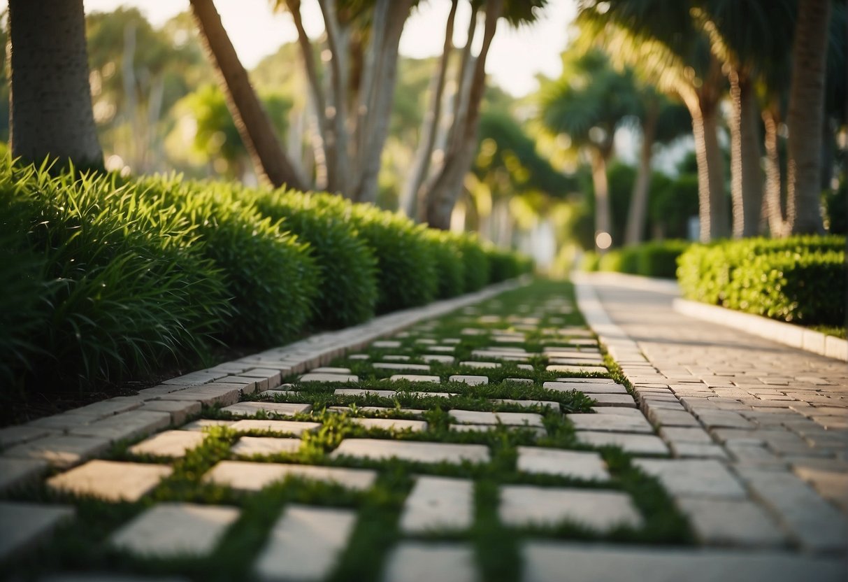 A lush green landscape with eco-friendly paving options showcased in Fort Myers