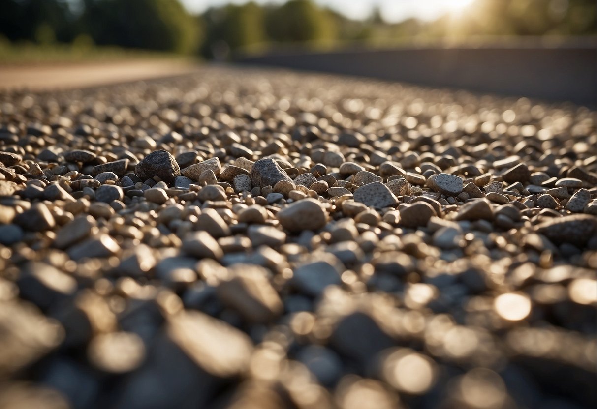 A leveled, compacted surface with a layer of gravel for drainage, and edge restraints to prevent shifting