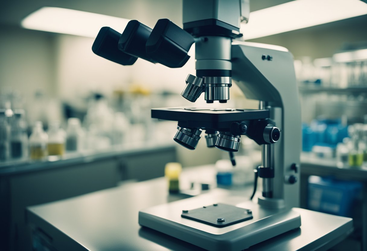 A microscope revealing the spread of congenital syphilis in a laboratory setting