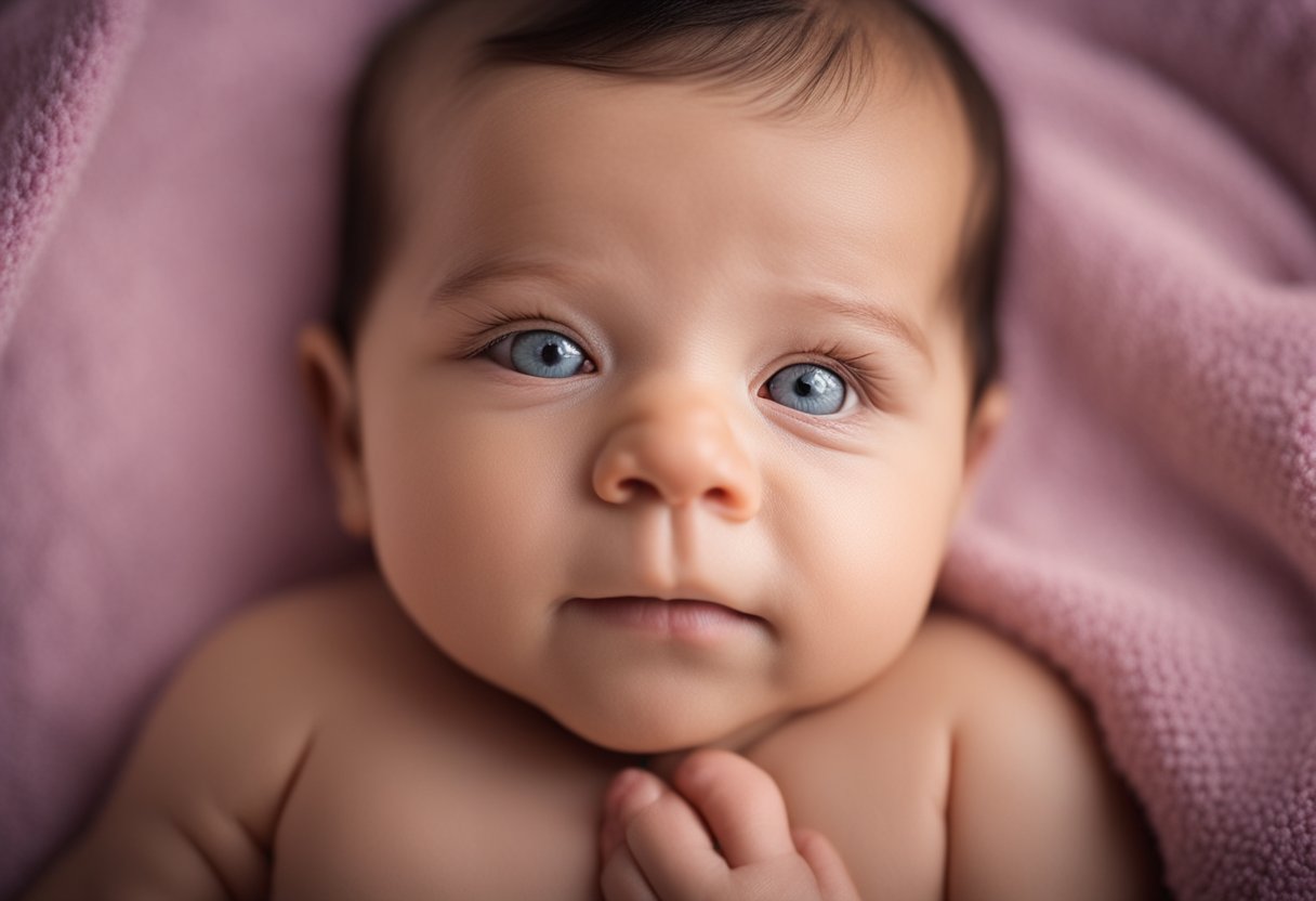 A newborn with rash, fever, and swollen liver. Eyes may show inflammation and bone abnormalities