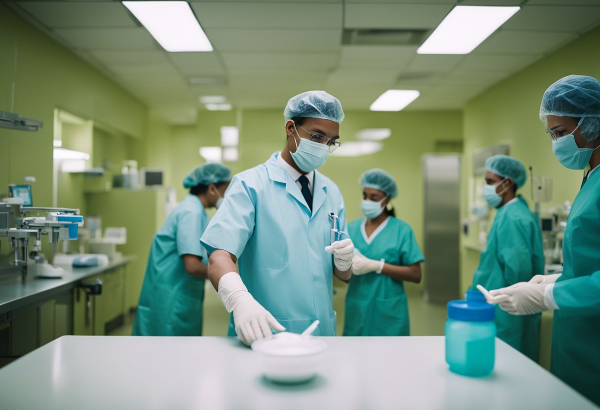 A medical team administers penicillin to treat congenital syphilis in a hospital setting