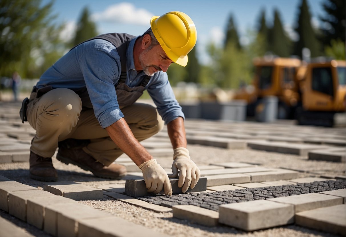 A landscape architect carefully selects base materials for paver installation, considering their importance for long-lasting durability and stability