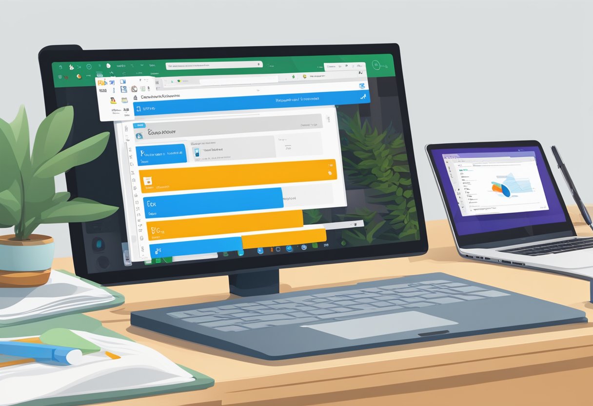 Outlook window with settings menu open, cursor hovering over "Default browser" option. Edge browser icon crossed out