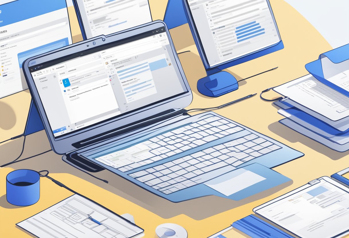 Outlook inbox with default view settings, organized emails, and clear navigation pane