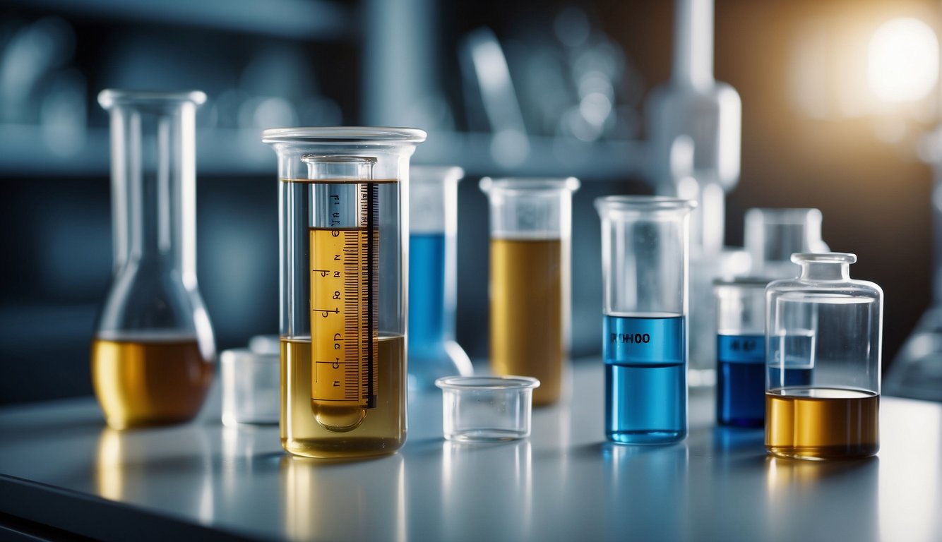 A test tube labeled "Innovative Research and Therapeutics Lipoprotein Little a -Lp(a)" sits on a lab bench, surrounded by scientific equipment