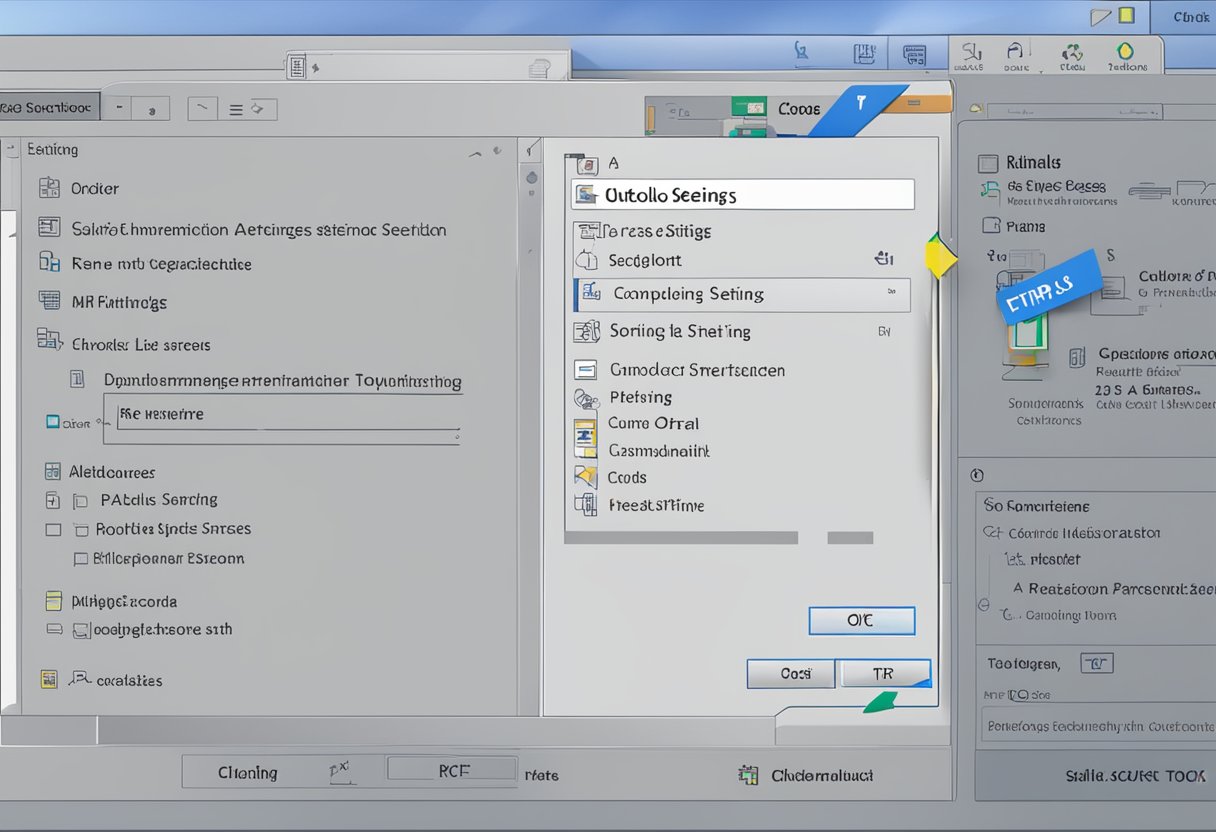 A computer screen displaying the Outlook settings menu with the "Tips" option highlighted and a cursor clicking on the toggle switch to turn it off