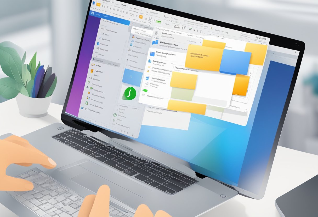 A computer screen displaying the Outlook email interface with a toolbar open, highlighting the option to change the color of incoming emails