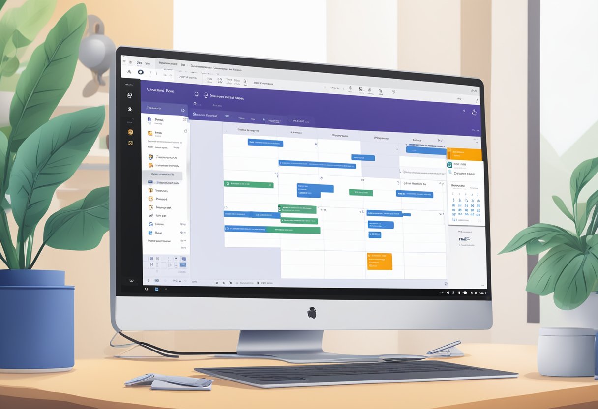 A computer screen displaying Microsoft Teams and Outlook, with a calendar invite open and a cursor hovering over the option to remove a team meeting