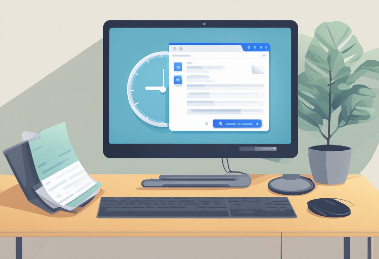 A computer screen with an open email inbox, showing the snooze feature in action. A cursor hovers over the unsnooze button in the Outlook interface