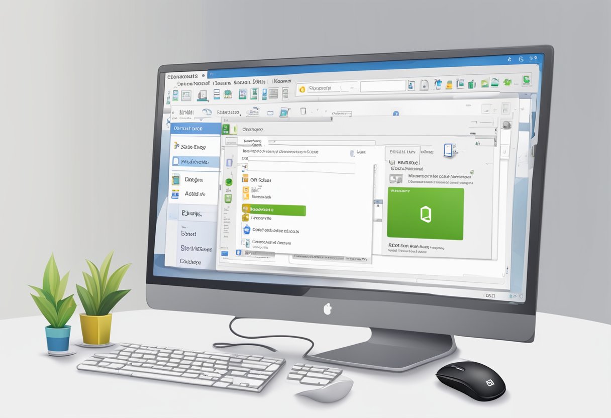 A computer screen showing the Outlook contacts window with multiple email addresses listed. A mouse cursor hovers over the "copy all" button