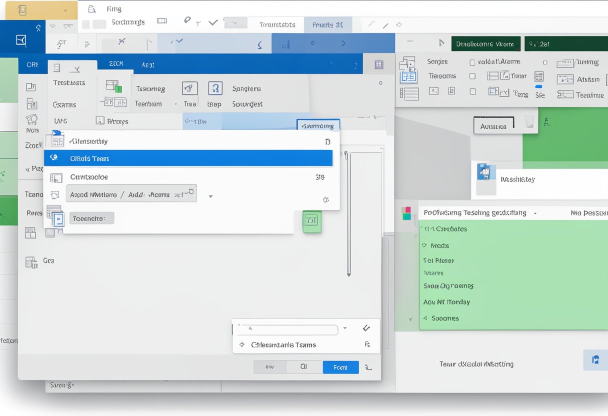 Outlook calendar settings screen with "Add Teams meeting" option unchecked. Mouse cursor hovering over the checkbox