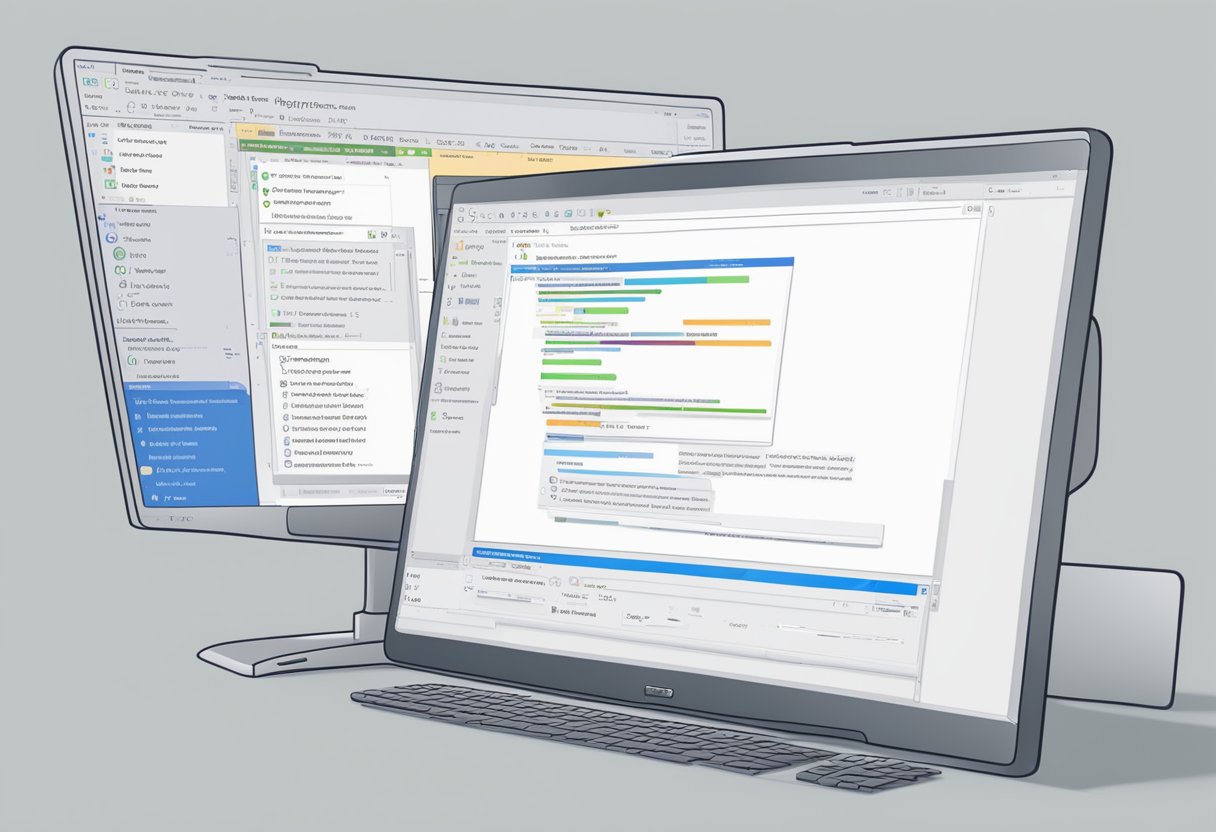 A computer screen with the Outlook interface open, showing the hyperlink text in a different color. A cursor hovers over the text