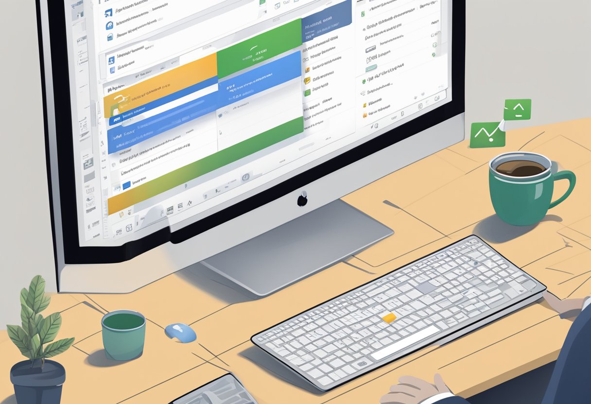 A computer screen displaying the Outlook app with multiple unread emails. A cursor hovers over the "Mark All as Read" option in the menu bar