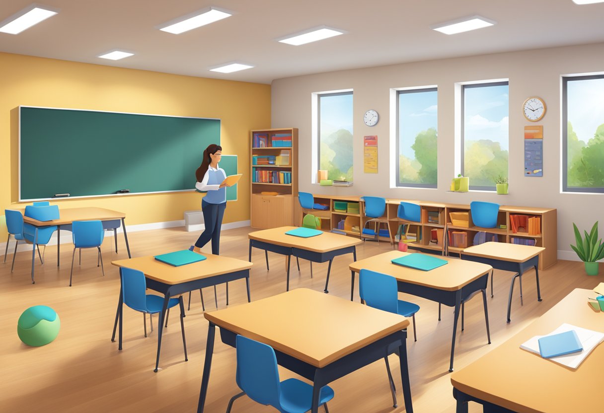 Lesson Planning for Active Learning: Effective Strategies to Engage Students active learning LearningMole A classroom with diverse materials for interactive learning, including technology, group work spaces, and visual aids