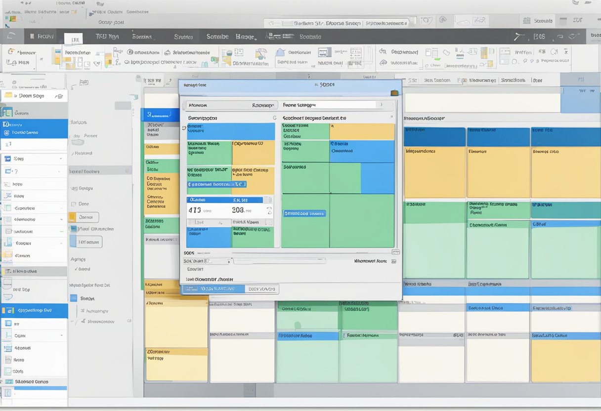 A computer screen with an open Outlook calendar, showing multiple time slots highlighted for selection. The cursor is clicking on the "Send Invite" button