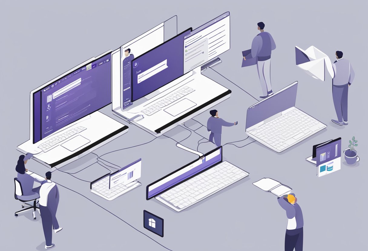 A computer screen showing the process of adding Microsoft Teams back to Outlook, with clear and easy-to-follow instructions displayed on the screen