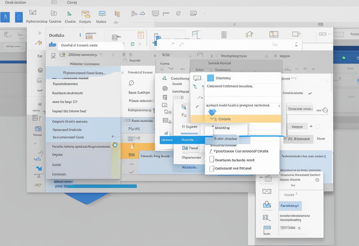 Outlook inbox with two identical emails highlighted. Sorting tool open to identify duplicate emails