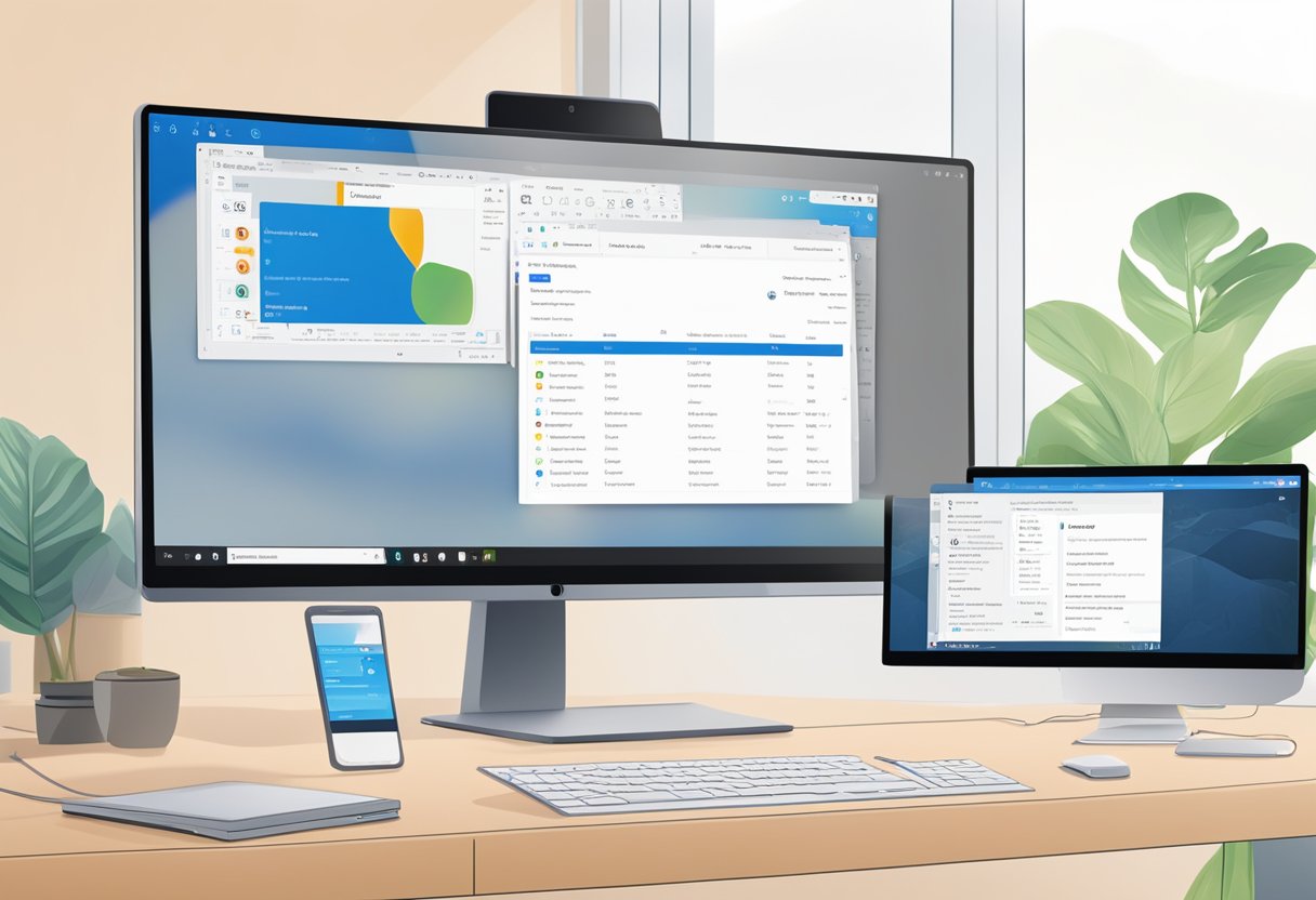 A computer screen with the Outlook application open, showing the settings menu with the option to turn on notifications highlighted