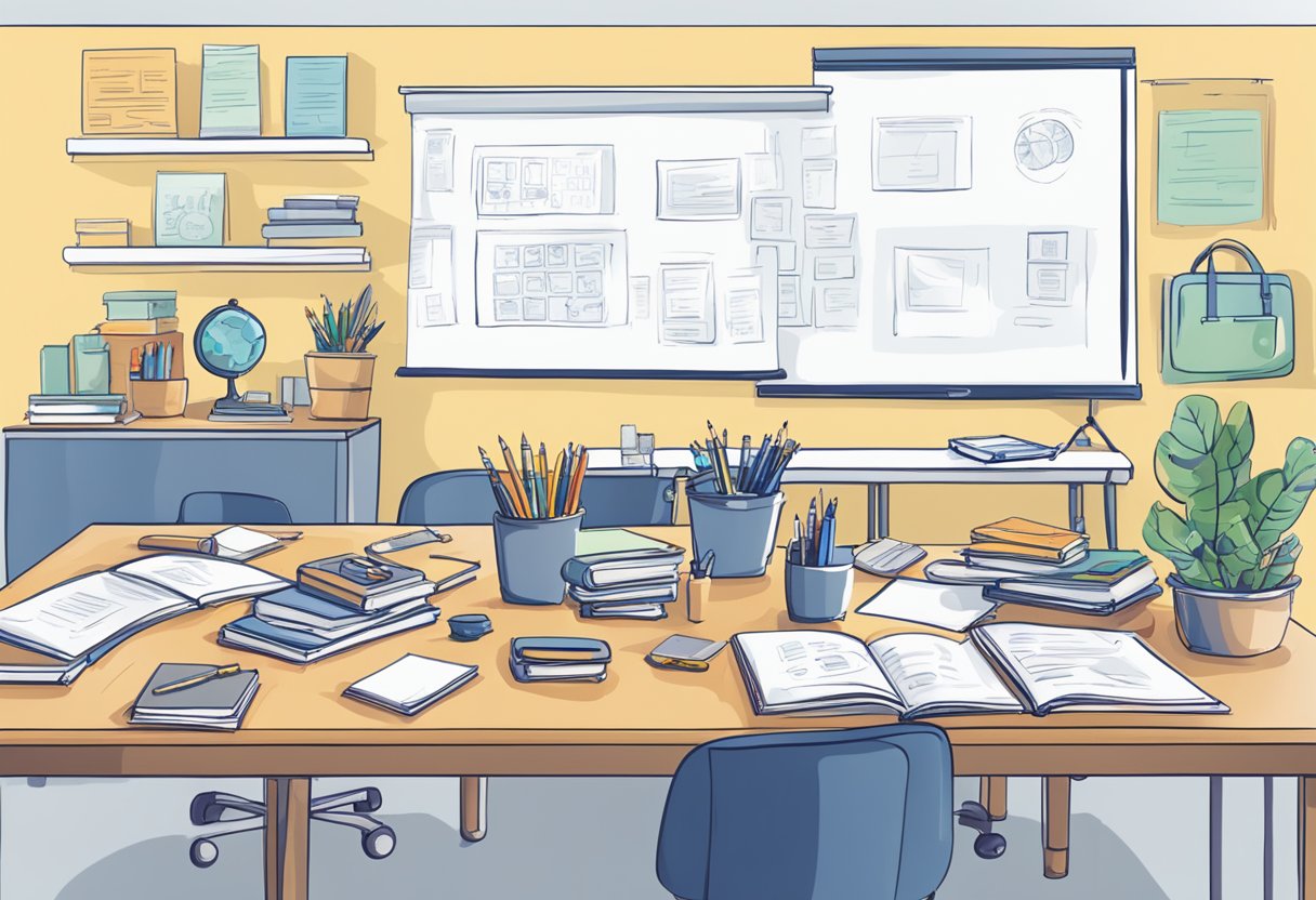 Lesson Planning for Inquiry-Based Learning: Crafting Engaging Questions and Activities Inquiry-Based Learning LearningMole A table with various resources like books, art supplies, and technology. Lesson plans and inquiry-based learning materials organized on a whiteboard