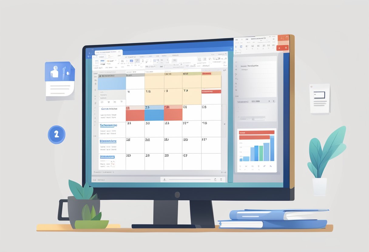 A computer screen displaying a calendar in Outlook, with a canceled meeting highlighted in red