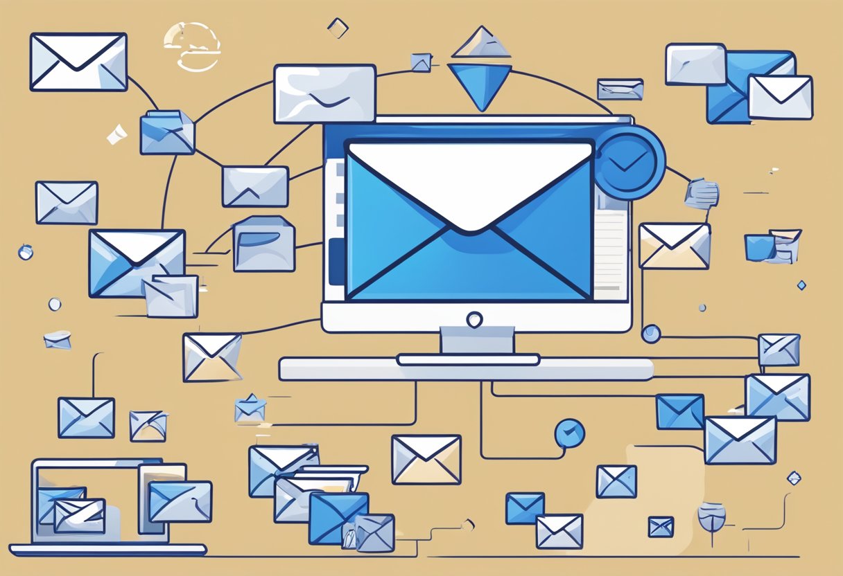 Multiple emails with attachments open in Outlook, showing the process of saving and managing multiple attachments