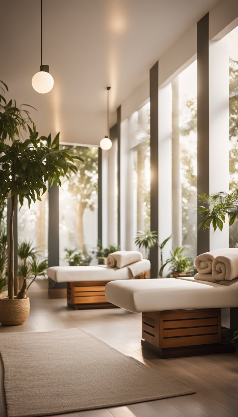 A serene spa room with a hydrodermabrasion machine as the focal point. Soft lighting and a calm atmosphere create a sense of relaxation and rejuvenation