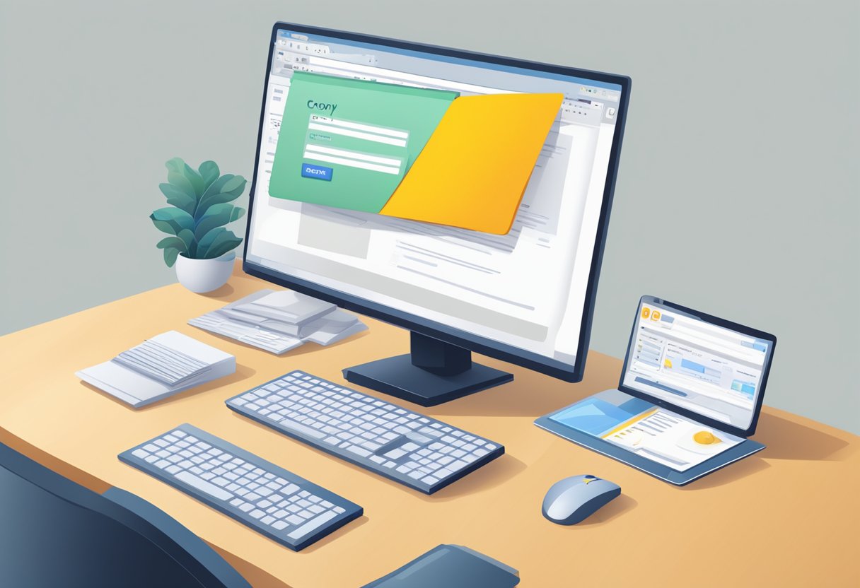 A computer screen with an open Outlook email draft. A mouse cursor hovers over the "Copy" option in the toolbar