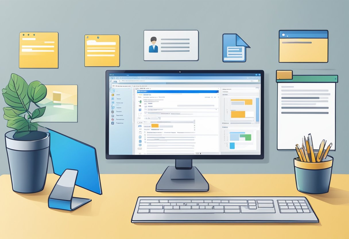 A computer screen with the Outlook application open, showing the process of setting up delegate access