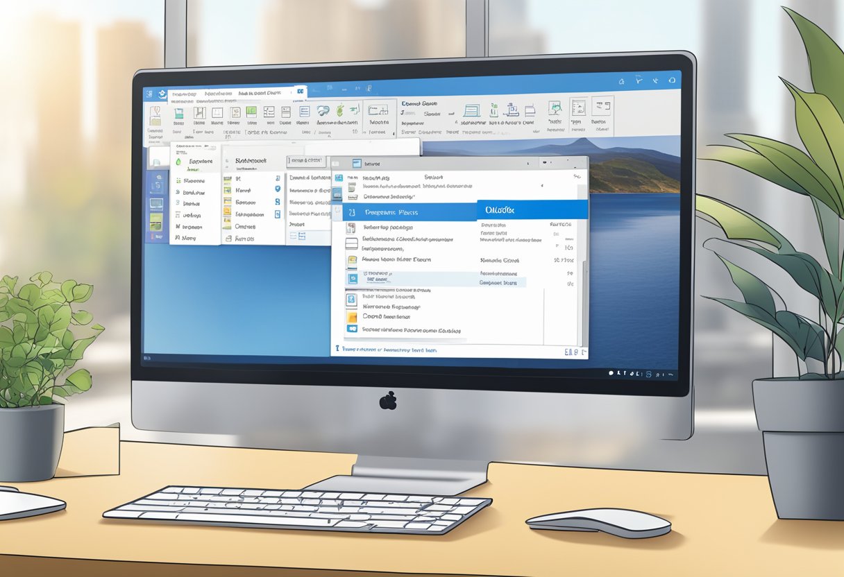 A computer screen displaying the new Outlook interface with a magnified view of the toolbar, highlighting the location of the file button