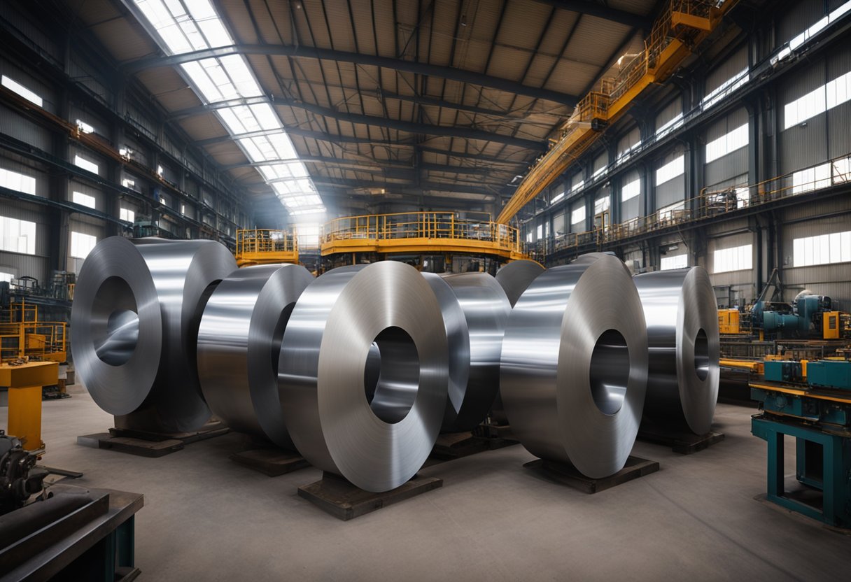 Machinery molds steel into curved liner plates at the ball mill factory